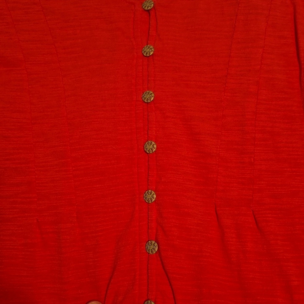 J Jill Women's Coral Button-Up Tunic, Lightweight Cotton, Size XL (0913) - Picture 4 of 8